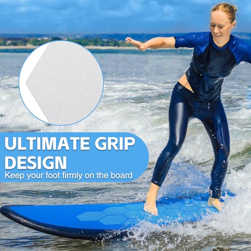 TRINKA 20PCS Surfboard Traction Pads, Waxless Hexagon Surfboard Clear Deck Grip Pad, DIY Non Slip Accessories for Surfpad Water Sports Skimboards - Image 4