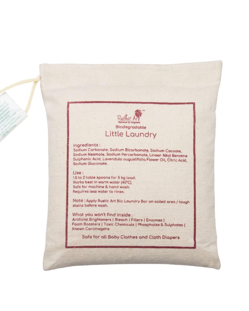Rustic Art Natural Little Laundry Powder with Neem | Baby & Kids Clothes Laundry Powder | Front & Top Load Machine and Hand Wash | (1 Kg) - Image 2