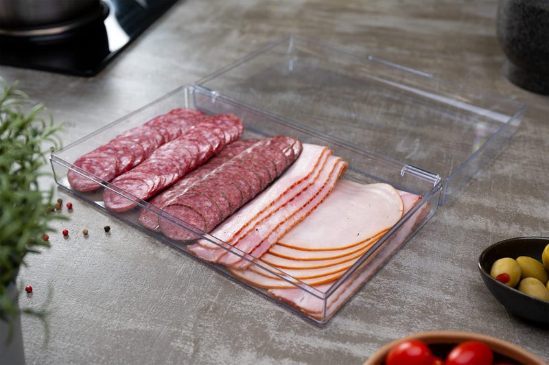 Pikanty Deli Meat Container | Airtight Food Storage Box with Hinged Lid | Cheese and Cold Cuts Holder for Refrigerator | Dishwasher & Freezer Safe | Made in USA - Image 4