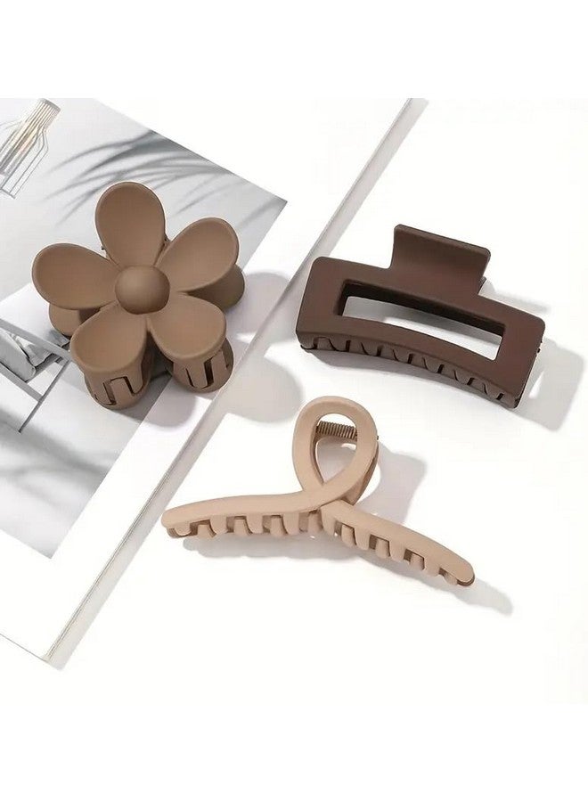 Bakefy-3 Piece Large Claw Clips Hair Clips for Women Thick Hair, Multi-Styles Matte Non-slip Hair Clips,Strong Hold Jaw Clip Neutral and Black - Image 4