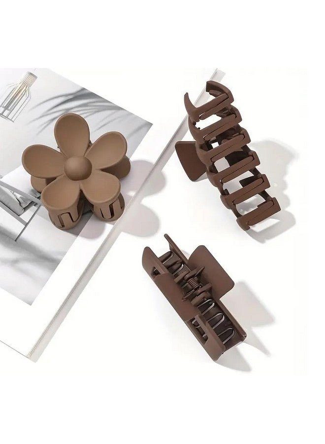 Bakefy-3 Piece Large Claw Clips Hair Clips for Women Thick Hair, Multi-Styles Matte Non-slip Hair Clips,Strong Hold Jaw Clip Neutral and Black - Image 2