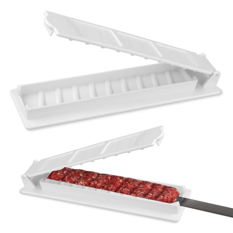 TYVOM آلة صنع الكباب البلاستيكية قالب كباب يدوي قابلة لإعادة الاستخدام صانع كباب سهل مثالي لحفلات الشواء والأنشطة الخارجية