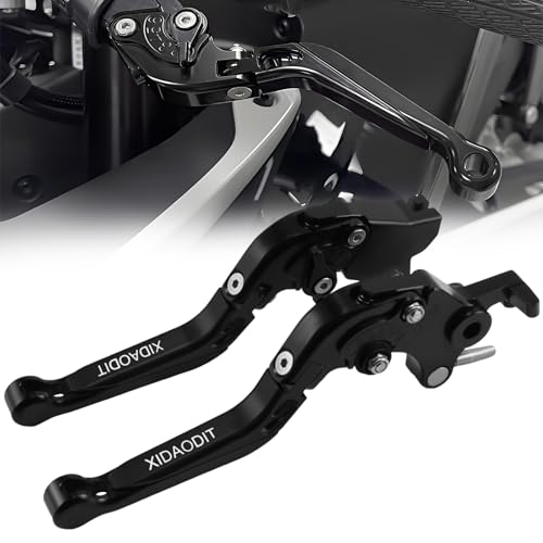 XIDAODIT Motorcycle Clutch Lever Adjustable Handlebars Brake and Clutch Levers Set for CFMOTO 450MT 650MT 700MT 800MT 650NK 650GT 650TRG 450NK 700NK 20222024Black - Image 1