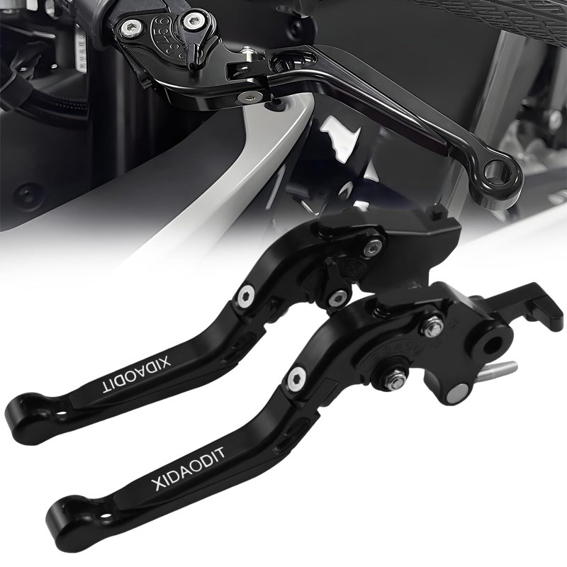 XIDAODIT Motorcycle Clutch Lever Adjustable Handlebars Brake and Clutch Levers Set for CFMOTO 450MT 650MT 700MT 800MT 650NK 650GT 650TRG 450NK 700NK 20222024Black - Image 2