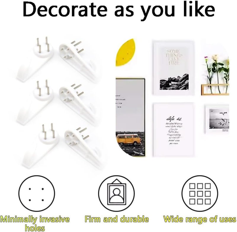 Hocansen 20 PCS Picture Hanging Hooks Plastic Invisible Nail Hangers Concrete Wall Hooks Hardwall Picture Hangers Picture Hook for Photo Frame Decorations (XK-SL/50x20x10mm) - Image 4