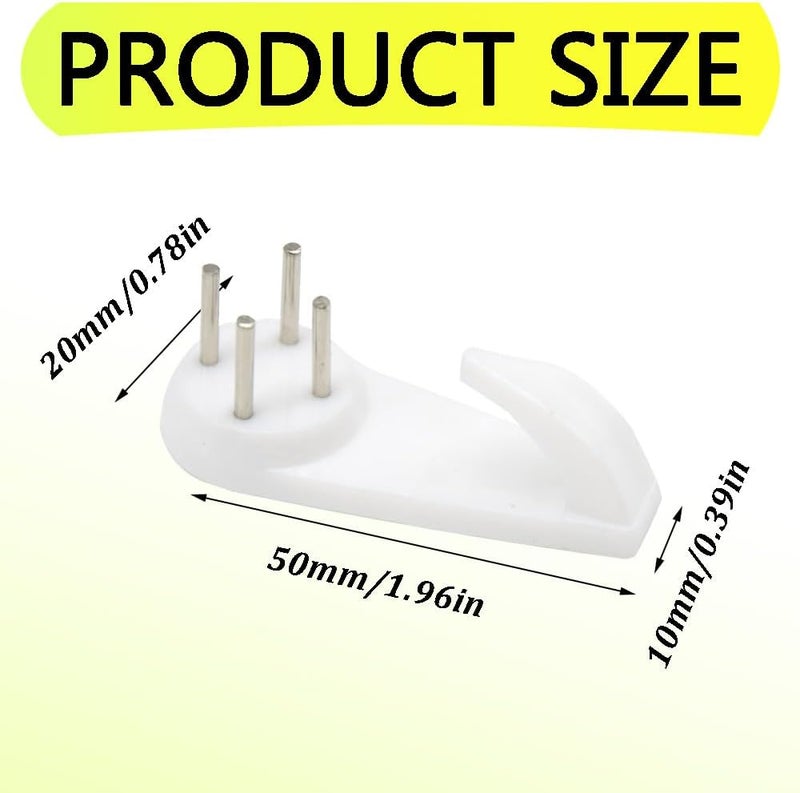 Hocansen 20 PCS Picture Hanging Hooks Plastic Invisible Nail Hangers Concrete Wall Hooks Hardwall Picture Hangers Picture Hook for Photo Frame Decorations (XK-SL/50x20x10mm) - Image 2