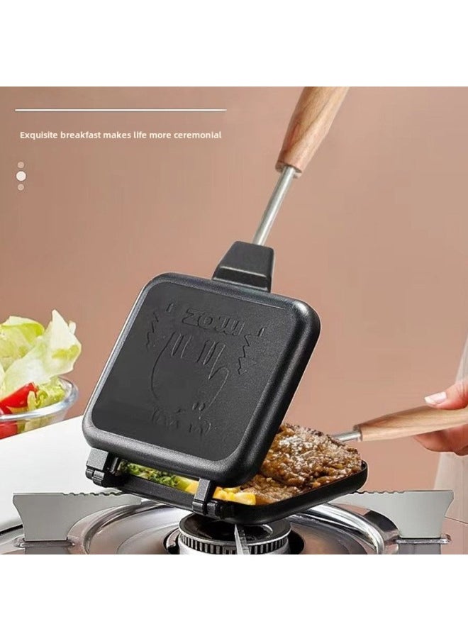 Generic - Sandwich Baking Pan Double-sided Frying Pan Baking Pan Bread Toast Mold Non-stick Double-sided Frying Pan Steak Pan Breakfast Pan-Specifications:Elk Sandwich Clip - Image 1