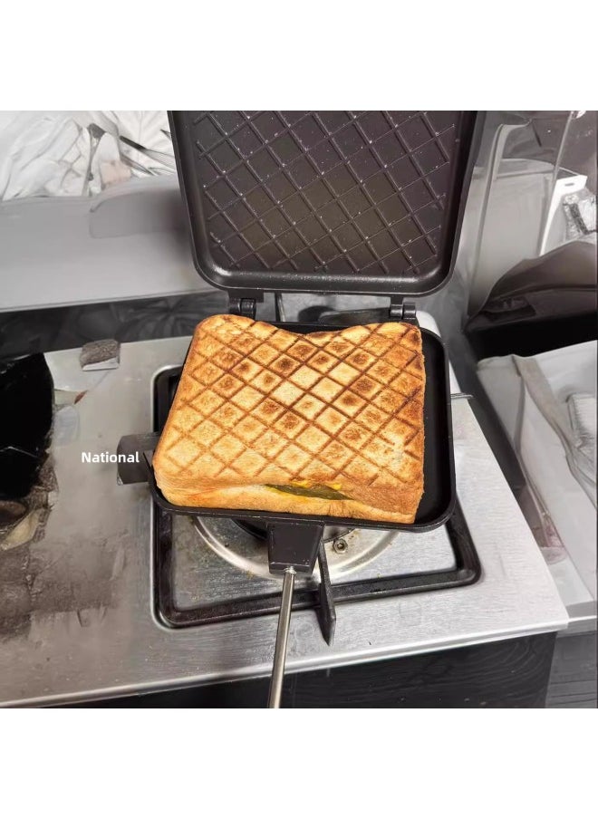 Generic - Sandwich Baking Pan Double-sided Frying Pan Baking Pan Bread Toast Mold Non-stick Double-sided Frying Pan Steak Pan Breakfast Pan-Specifications:Elk Sandwich Clip - Image 1