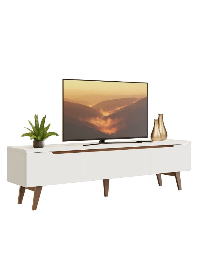 ماديسا حامل تلفزيون ببابين ودرج واحد، للتلفزيونات حتى 75 بوصة، خشب، 180 عرض × 40 عمق × 50 ارتفاع سم – أبيض - Image 2