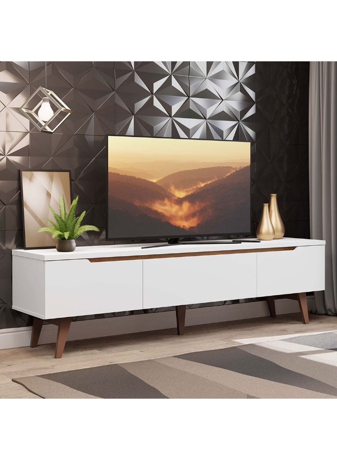 ماديسا حامل تلفزيون ببابين ودرج واحد، للتلفزيونات حتى 75 بوصة، خشب، 180 عرض × 40 عمق × 50 ارتفاع سم – أبيض - Image 1