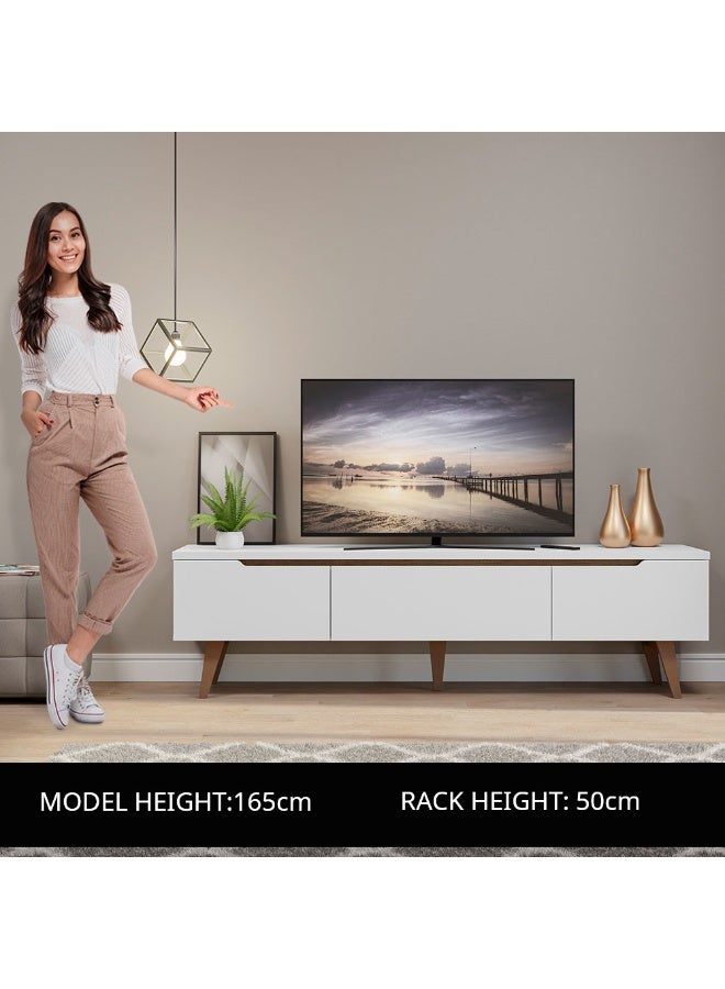 ماديسا حامل تلفزيون ببابين ودرج واحد، للتلفزيونات حتى 75 بوصة، خشب، 180 عرض × 40 عمق × 50 ارتفاع سم – أبيض - Image 4