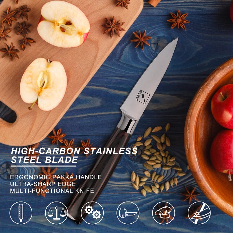 imarku imarku Paring Knife - Paring Knives, 3.5 Inch Small Kitchen Knife - Japanese SUS440A Stainless Steel Fruit Knife, Ergonomic Pakkawood Handle, Ultra Sharp Knife, Unique Gifts for Men and Women  - Image 5