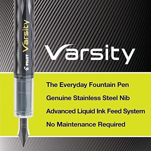PILOT Varsity Disposable Fountain Pens, Blue Ink, Medium Point, Pack of 6 - Image 3