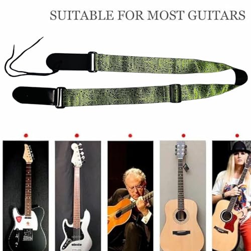 IMAGINEA Electric Guitar Strap/Belt with Leather End for Acoustic Guitar (Hacker) - Image 2