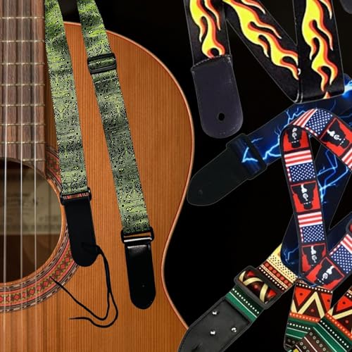 IMAGINEA Electric Guitar Strap/Belt with Leather End for Acoustic Guitar (Hacker) - Image 4