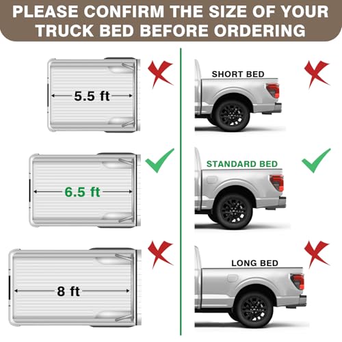 TripleAliners Truck Bed Mat Compatible with 2015-2024 2025 Ford F150 Accessories (6.5ft, 78.9in) Vehicle Perfectly Flush All Weather Protection TPE Heavy Duty Pickup Car Bed Cargo Mat - Image 2