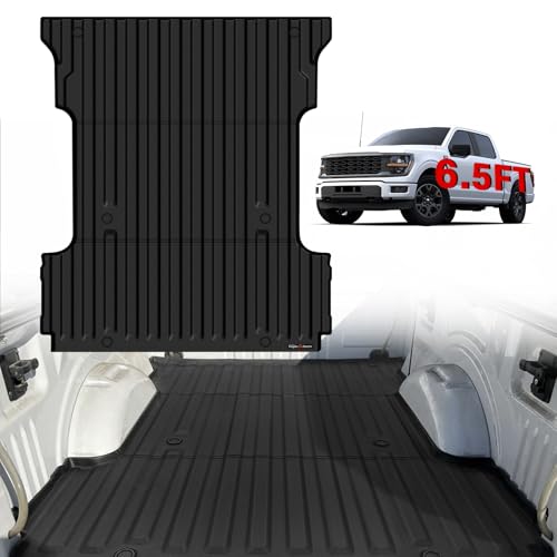 TripleAliners Truck Bed Mat Compatible with 2015-2024 2025 Ford F150 Accessories (6.5ft, 78.9in) Vehicle Perfectly Flush All Weather Protection TPE Heavy Duty Pickup Car Bed Cargo Mat - Image 1