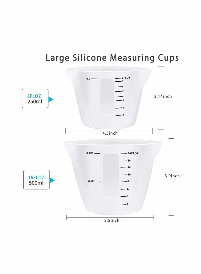 KASTWAVE Silicone Measuring Cups, Large Reusable Resin Measure Cylinder Mixing Pouring Cups for Epoxy Resin, Casting Molds, Jewelry Making, DIY, Arts and Crafts - 6Pcs - Image 2