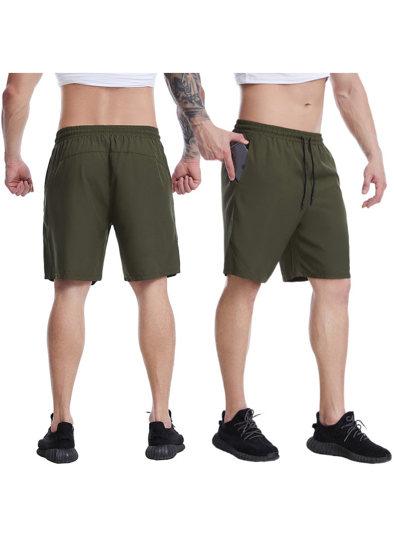 Mens Quick-Dry Shorts for Sports  Marathon Running Shorts 22M22 army green 