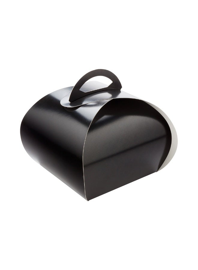 Restaurantware صناديق كعك إنجينيرو 6.5 بوصة مع مقابض، 100 صندوق غداء مزود بمقبض مدمج - بطانة مقاومة للدهون، للحلويات أو الوجبات، صناديق ورقية سوداء، سهلة الحمل، قابلة لإعادة التدوير - Image 1