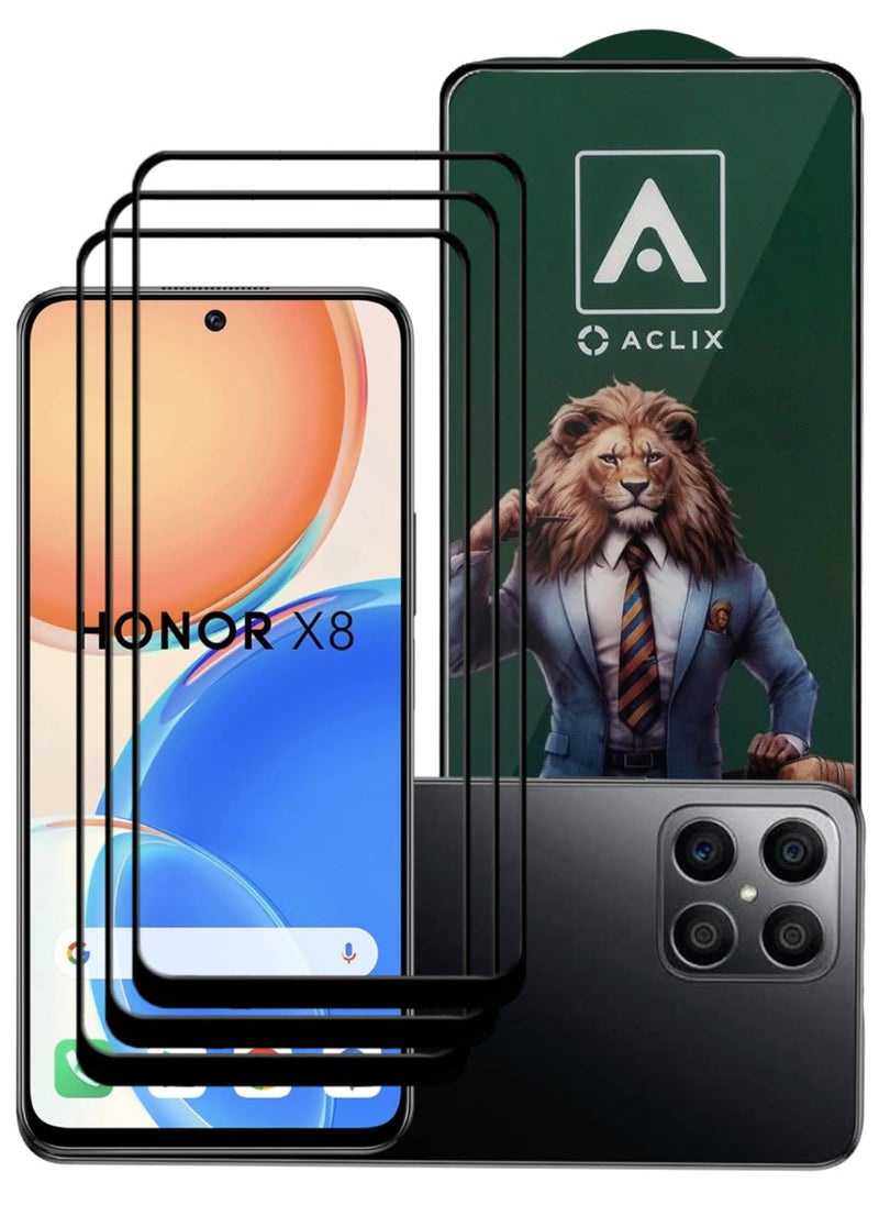 ACLIX 3 Pieces Antistatic ESD Dustproof Premium Quality High Definition Tempered Glass Screen Protector Designed For Honor X8 - Image 1