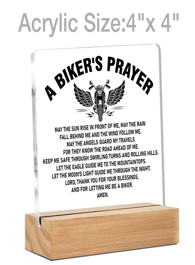 ZOSAN Biker Gifts, Gifts for Bike Lover Motorcycle Rider, Bikers Prayer Clear Desk Decorative Sign Home Acrylic Decor - Image 2