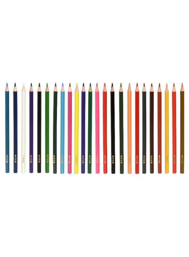 FIS Colored Pencils, 24 Assorted Colors Per Box, Wooden Pencils, Packet of 6 Boxes(144 Pencils)-FSCK24LN - Image 4