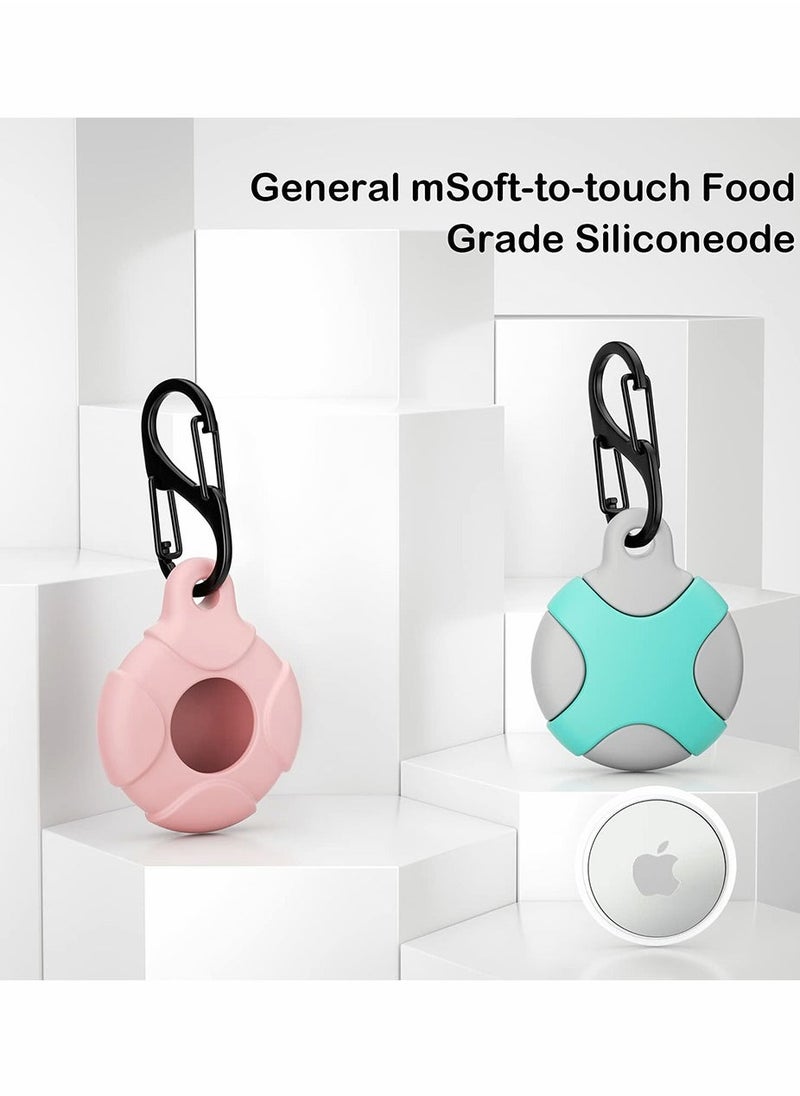 Generic - 2 Pack Case for Apple AirTag with Keychain Ring Silicone Waterproof Anti Scratch Protective Tracker Cover Compatible AirTags Pets Keys Luggage Backpacks Black - Image 1