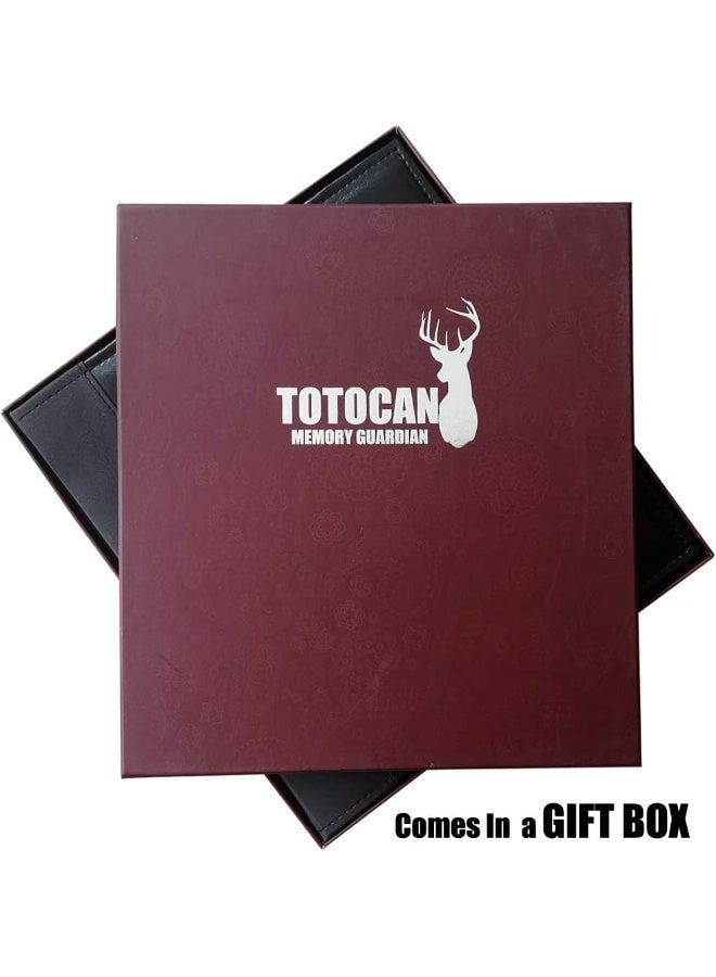 TOTOCAN ألبومات صور 4x6 بسعة 600 جيب، كتاب صور بسعة كبيرة مع غلاف جلد عتيق، ألبوم صور عائلية، أطفال، زفاف (أسود) - Image 4