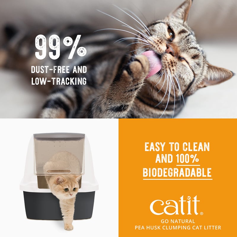 Catit - Go Natural Pea Husk Clumping Cat Litter - Lightweight, Dust Free, Easy Cleaning & Scooping, Flushable Kitty Litter with Odor Control & Subtle Fragrance - 12.3 Lbs, Lavender Scented - Image 5