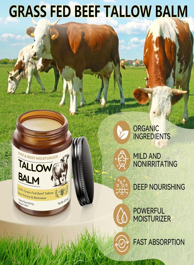 Veakoo Beef Tallow for Skin, 2 Pcs Grass Fed Tallow and Honey Balm, Organic Tallow Face Moisturizer, Natural Moisturizing Cream for Women Men, Body Butter, Nourish and Soothe Dry Skin - Image 5