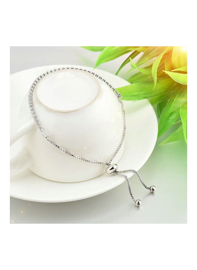 NIBEMINENT - Rhinestone Bead Box Chain Bracelet - Image 1