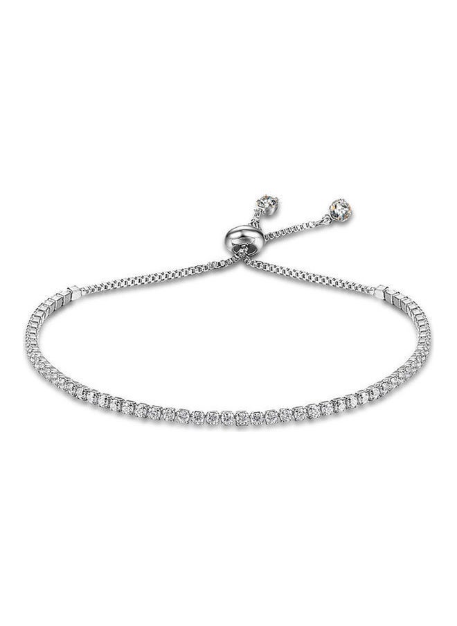 NIBEMINENT - Rhinestone Bead Box Chain Bracelet - Image 1