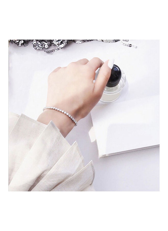 NIBEMINENT - Rhinestone Bead Box Chain Bracelet - Image 1