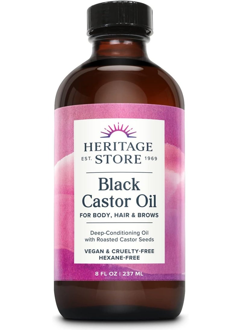 هيرتدج ستور هيريتج ستور زيت الخروع الأسود  خالٍ من العطور سائل 8 اونصة - Image 1