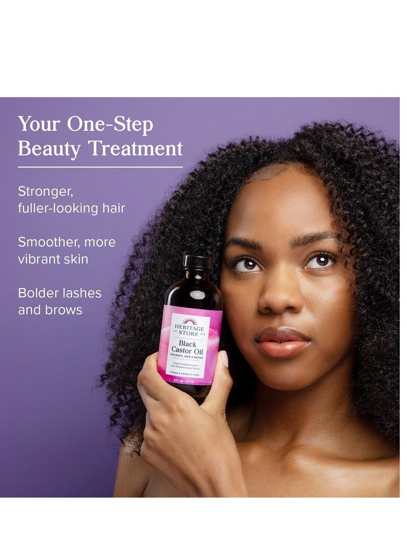 هيرتدج ستور هيريتج ستور زيت الخروع الأسود  خالٍ من العطور سائل 8 اونصة - Image 3