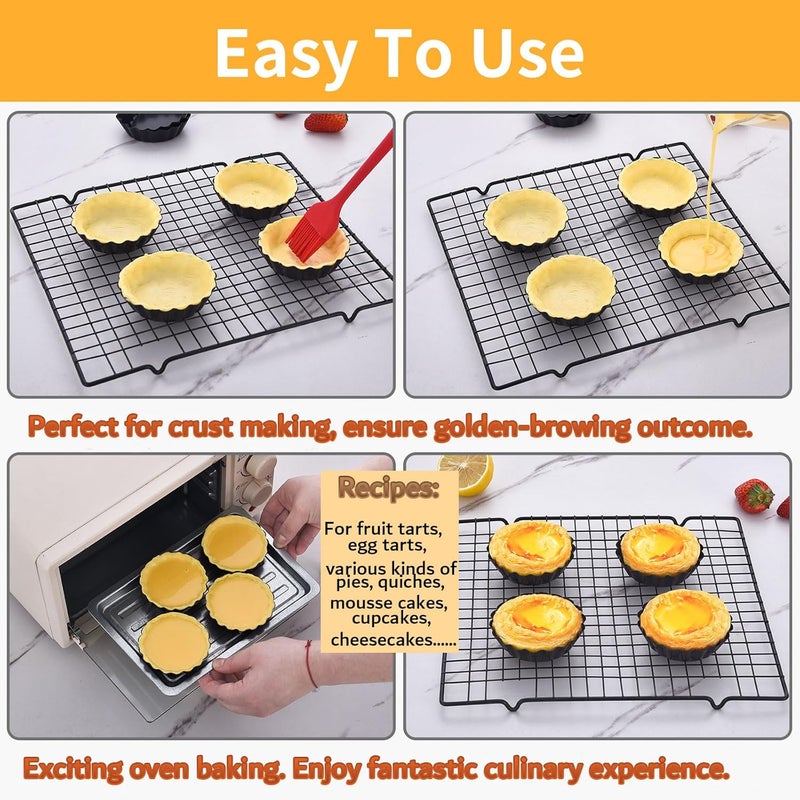 DATANYA Mini Tart Pans Removable Bottom 3 Inch, Carbon Steel Nonstick Quiche Pan Pie Tart Tin Mold, 0.8inches High for Baking Tartlets, Pies, Cakes, Cupcakes - Premium Champagne Gold 12PCS - Image 4