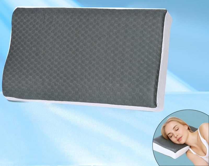 RD TREND® Orthopedic Memory Foam Pillow Set of 1 – Cool Gel Cervical Support for Neck & Shoulder Pain | Medium Firm Pillow for Back, Side & Stomach Sleepers – 14x22 Inches Size - Image 2