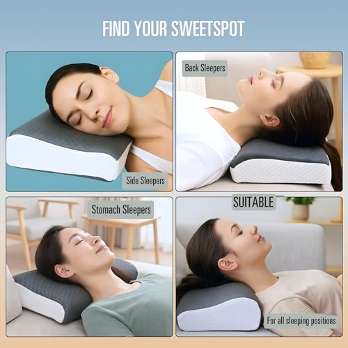 RD TREND® Orthopedic Memory Foam Pillow Set of 1 – Cool Gel Cervical Support for Neck & Shoulder Pain | Medium Firm Pillow for Back, Side & Stomach Sleepers – 14x22 Inches Size - Image 3