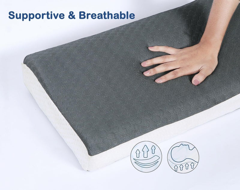 RD TREND® Orthopedic Memory Foam Pillow Set of 1 – Cool Gel Cervical Support for Neck & Shoulder Pain | Medium Firm Pillow for Back, Side & Stomach Sleepers – 14x22 Inches Size - Image 4