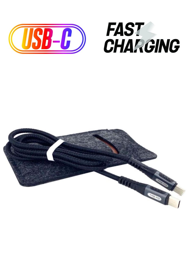 GO-DES USB-C To USB-C Fast Charge And Synce Cable Black - Image 1