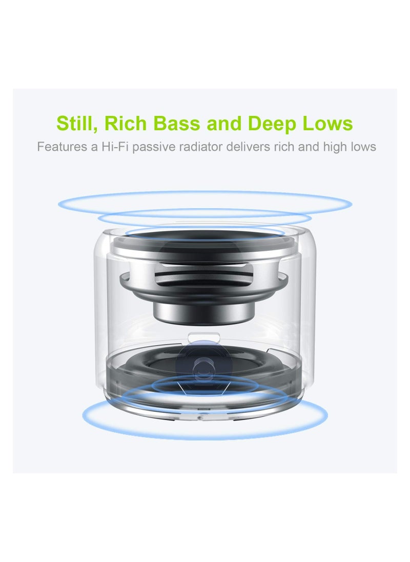 Portable Bluetooth Speaker with Custom Bass Radiator Brief Design IP67 Waterproof Perfect Mini Speaker for Shower Room Bike Car