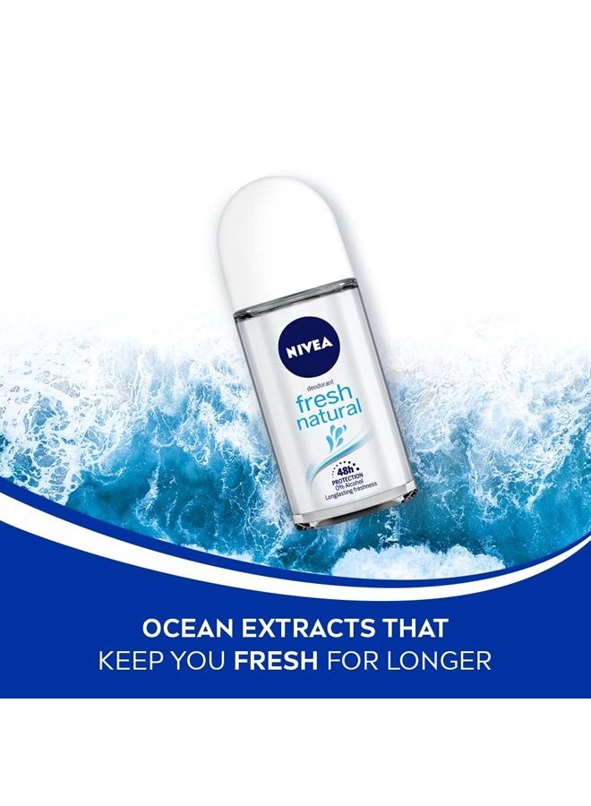 Nivea Fresh Natural Roll On, 50Ml - Image 2