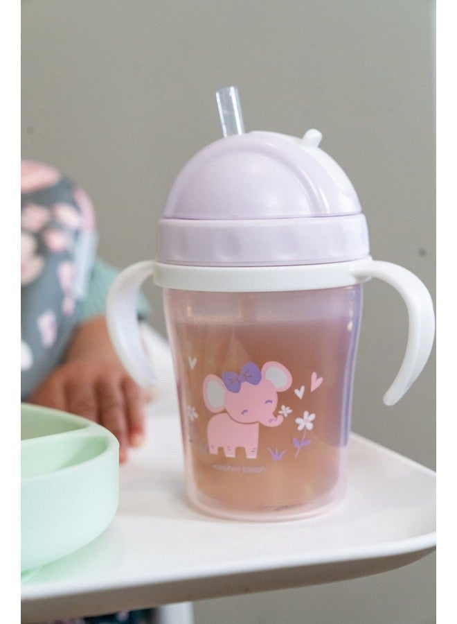 Stephen Joseph Straw Cups, Transition Straw Cup with Removable Handles, Flip-Top Straw Spill Free Baby Sippy Cup, Soft Straw Cup - 5oz, Mermaid - Image 2