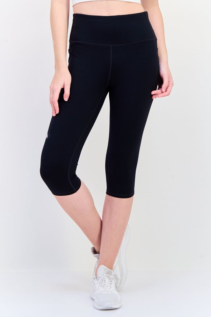 SKECHERS سراويل رياضية نسائية ملائمة للتدريب 3/4، سوداء - Image 1