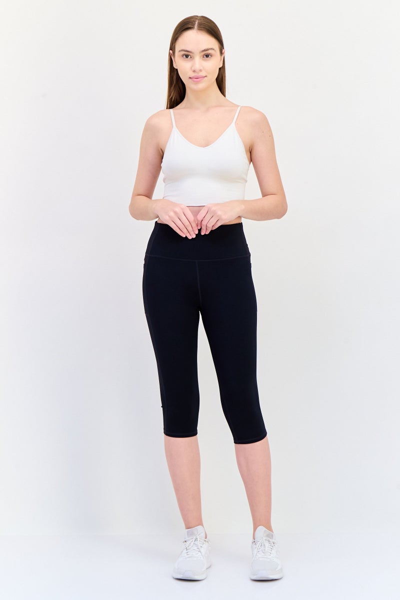 SKECHERS سراويل رياضية نسائية ملائمة للتدريب 3/4، سوداء - Image 3