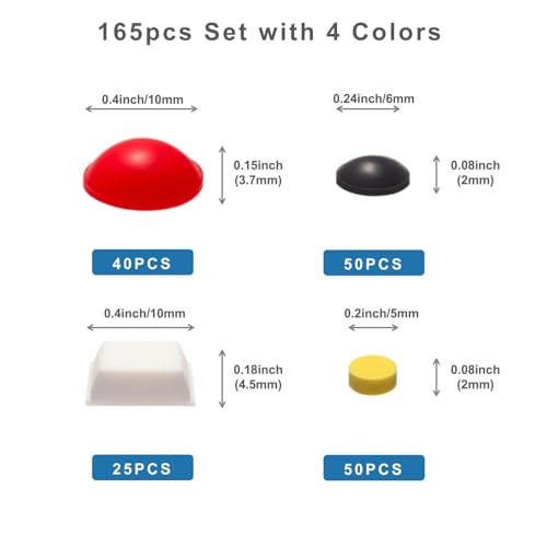 BLEWAY Bump Dots for Visually Impaired 165 Pcs Combo PackRedYellowBlackWhite Low Vision Aids Braille Stickers Raised Tactile Dots for Elderly Blind - Image 5