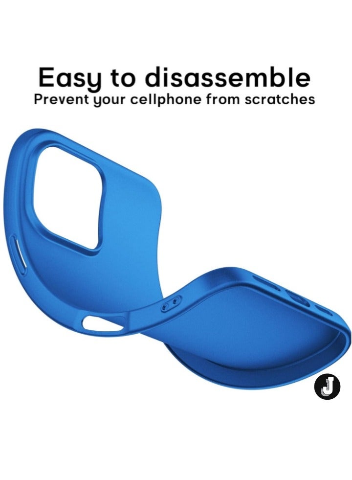 JAJEEK "iPhone 16 Pro Blue Case – Ultra-Thin Matte Cover with Upgraded Camera Lens and Screen Protectors, Soft Touch, Shockproof Design" - Image 5