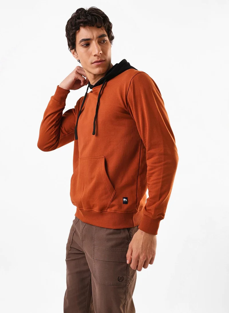 Dennis Lingo Men's Brown Cotton Blend Regular Fit Sweatshirt