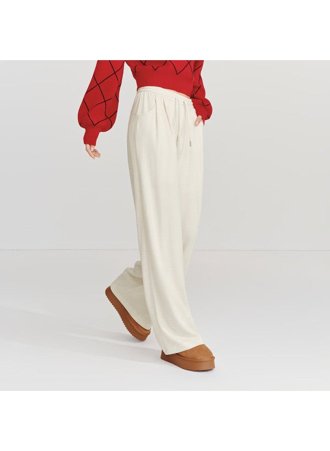 Semir Women's Casual Spring Pleated Elastic Waist Lace Wide Leg Pants  109126127002 - Image 2